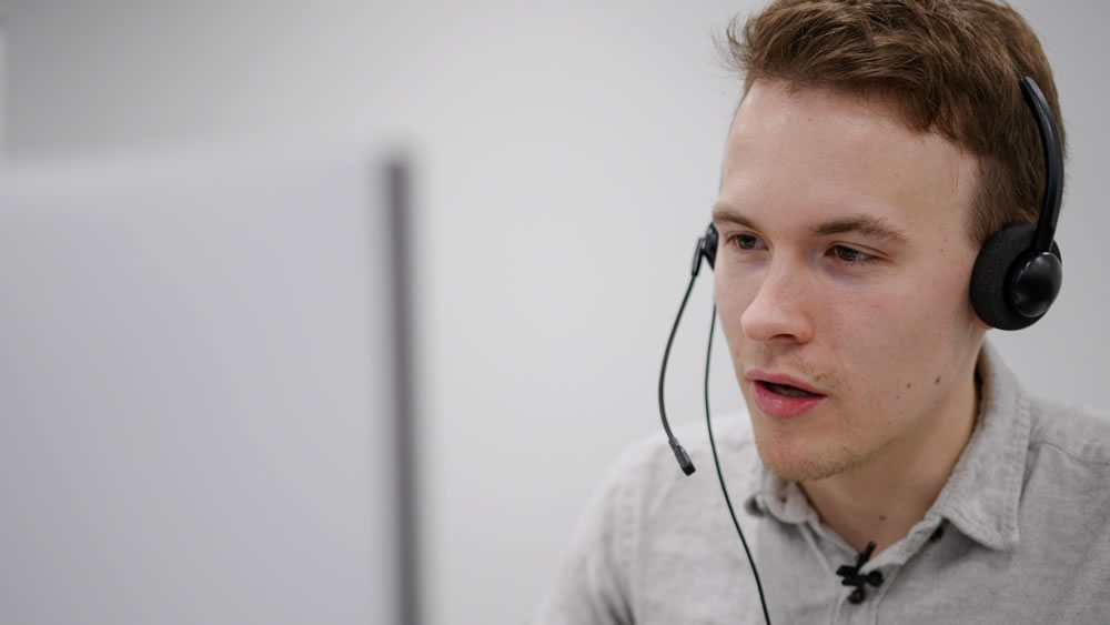 Man working in customer service