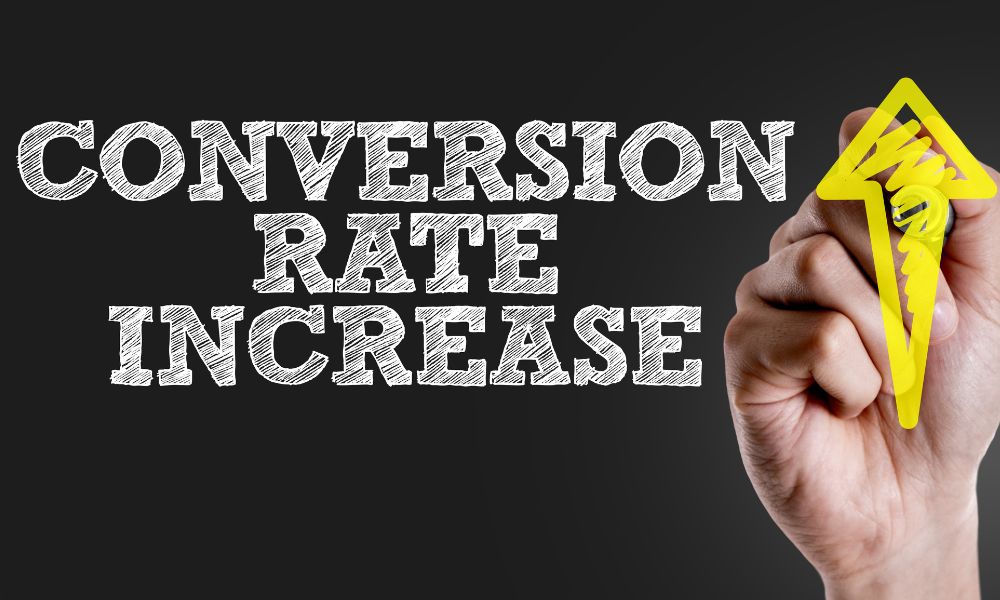 eCommerce conversion rate increase sign
