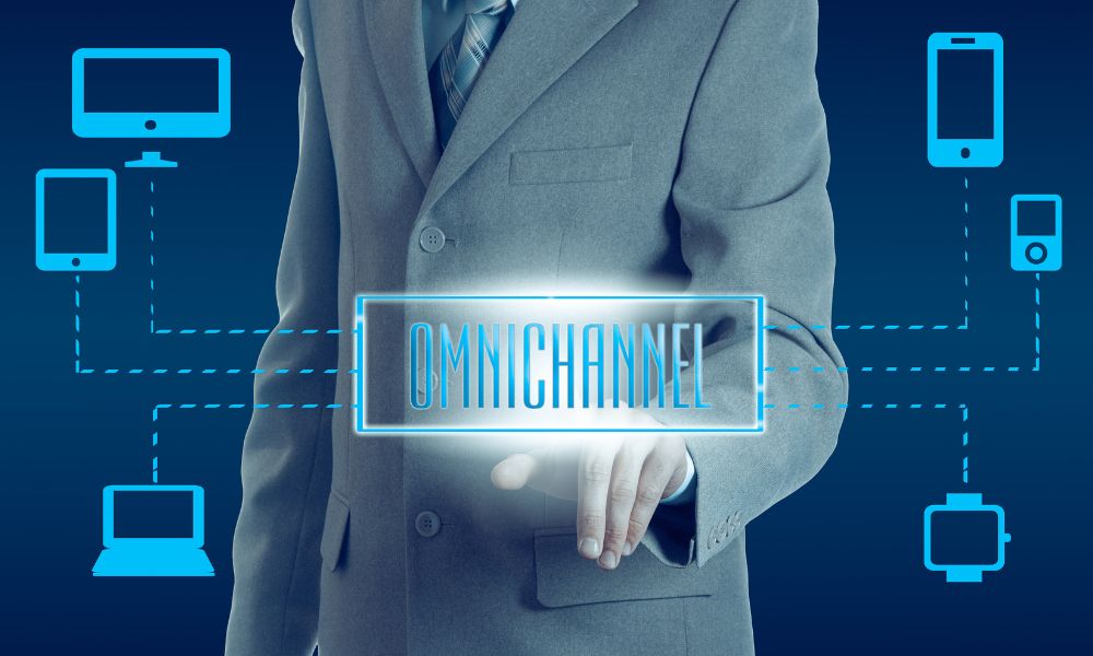 Concept illustration of the various channels involved in the omnichannel customer experience.