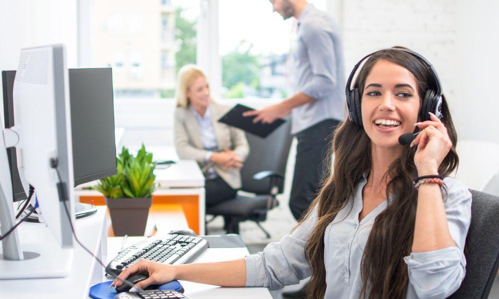 Customer service agent doing sales through customer service.
