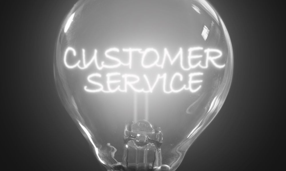 Light bulb with the words Customer Service on the inside.