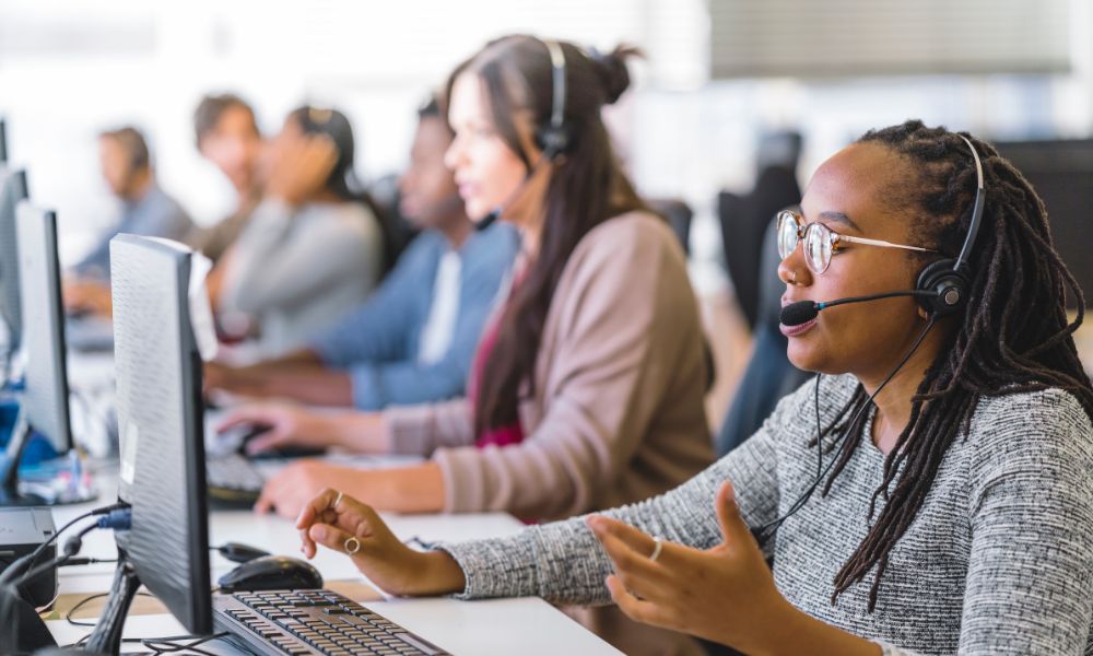 Customer service agent showing empathy while talking to a customer.