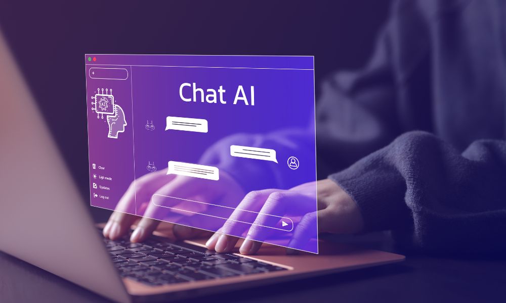 Woman using an AI chatbot.